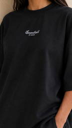 The Essential Oversized Jog Set Black
