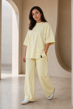Ensemble ROOH Essential Jog Set V2 jaune pastel – vue de face